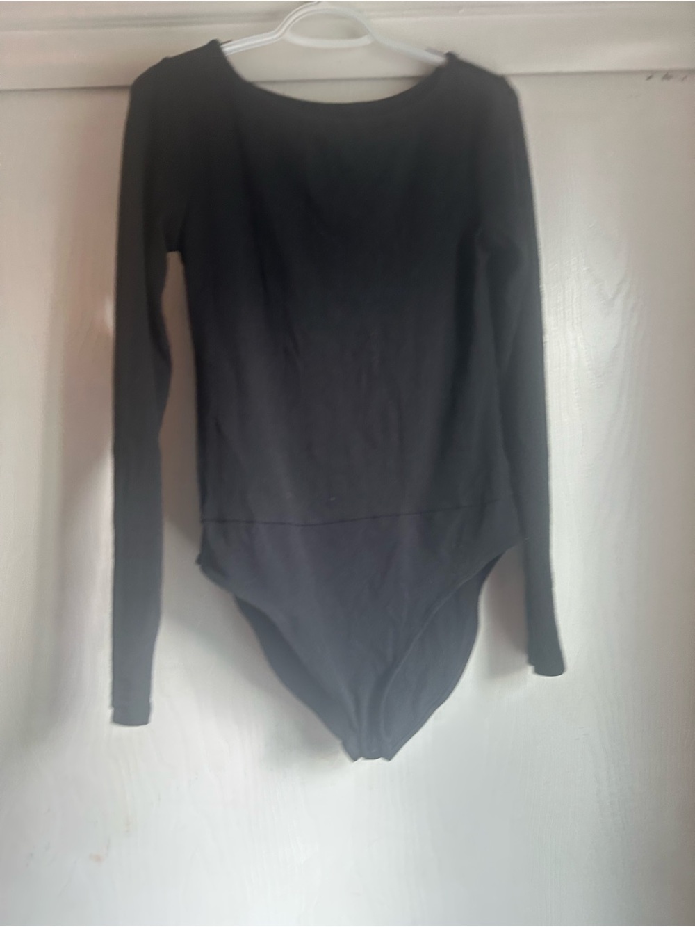 Women Long Sleeve One-Piece Bodysuit - Black